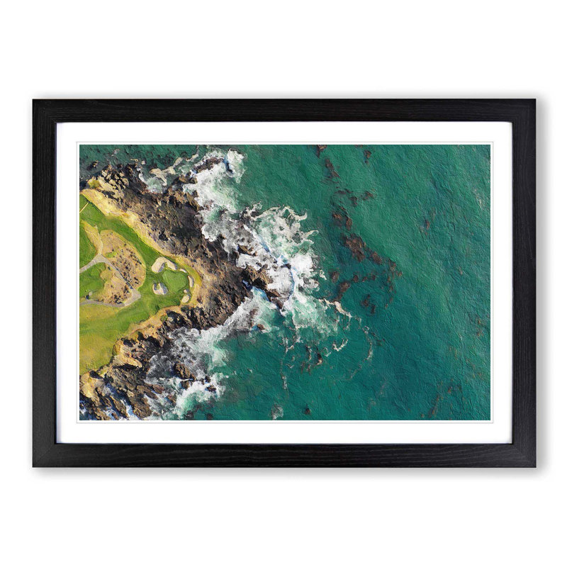 Arrowhead Point Golf Course In California - Single Picture Frame Painting, Black, 33cm H x 45cm W x 2cm D