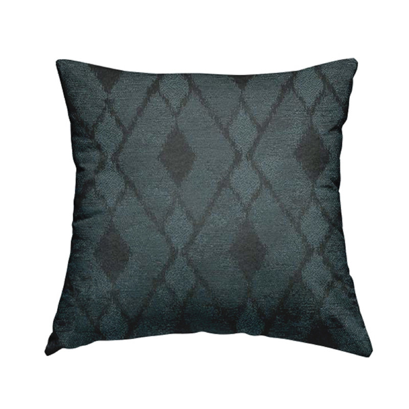 McMillian Geometric Rectangular Cushion, Navy Blue