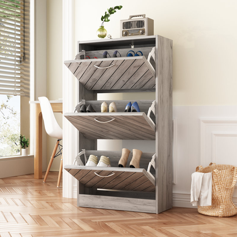 Rangement à chaussures de 42 paires de H 42,3 po x l 22,4 po, Gris