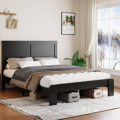 Wooden Bed Frame With Headboard by Mercer41