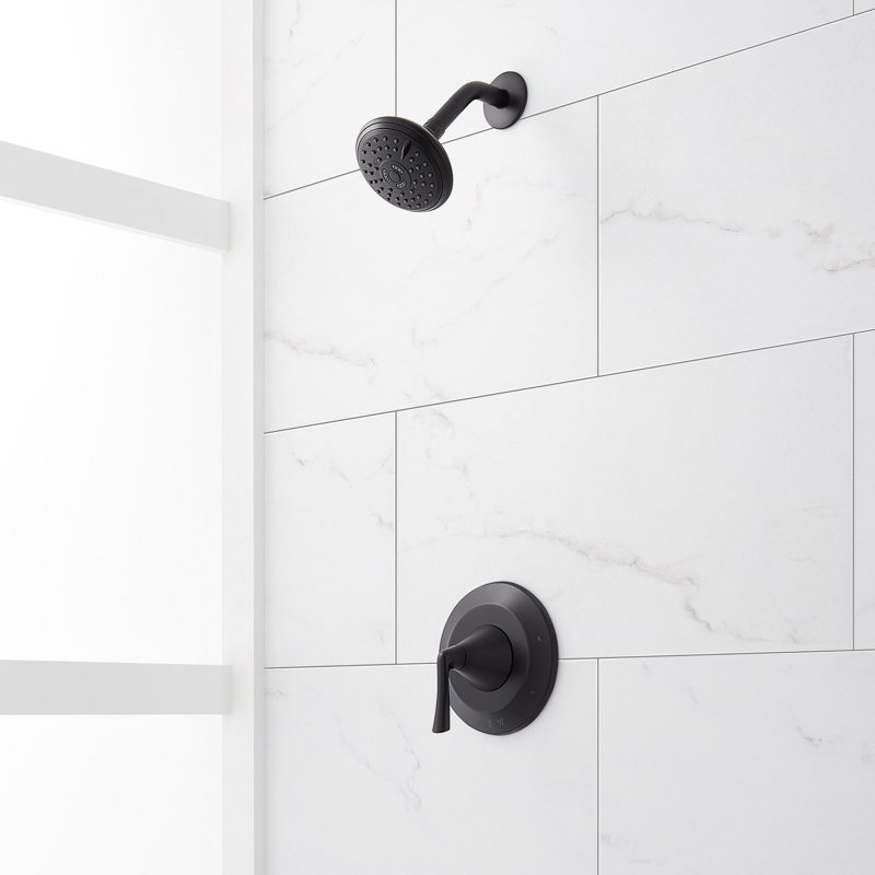 Ensemble de douche à pression équilibrée Provincial, Noir mat