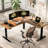63" x 55" Electric L-Shaped Corner Standing Desk with Built-in Power Outlet, Ergonomic Height Adjustable Sit-Stand Computer Desk for Home Office & Gaming-1654933232