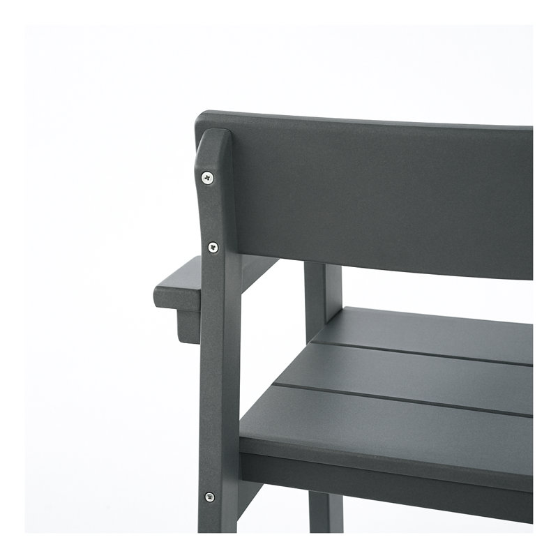 Grey Modern HDPE Patio Lounge Chair - Weather Resistant Outdoor Garden Armchair with Recycled Plastic Construction, Gray