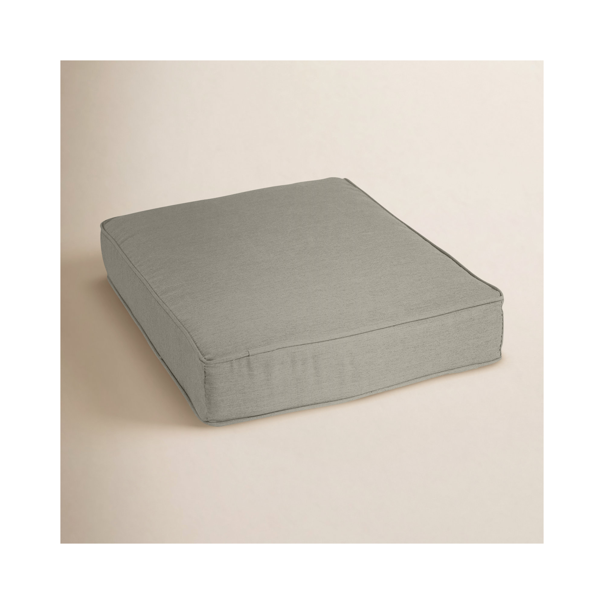 Sunbrella Outdoor Ottoman Cushion, Spectrum Dove Sunbrella® Plainweave