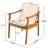 Outdoor Dining Chairs Set Of 2, Teak Color Acacia Wood Frame, Brown Pe Wicker,Waterproof Cushion, Ideal For Patios, Gardens-367254432