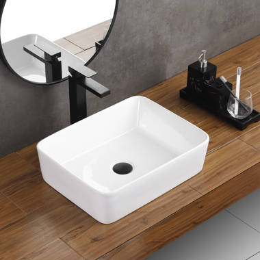 CheviotProducts Cheviot Products 17.75'' White Vitreous China Rectangular  Drop-in Bathroom Sink with Overflow & Reviews