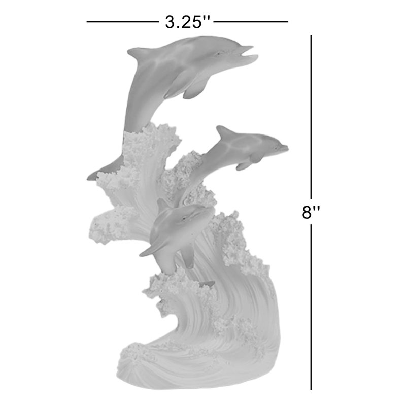 Quade 8" H Dolphins Swimming in The Waves Figurine