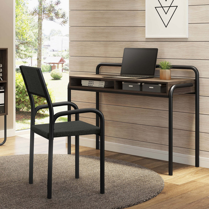 Office Visiting Chair with metal frame, Black