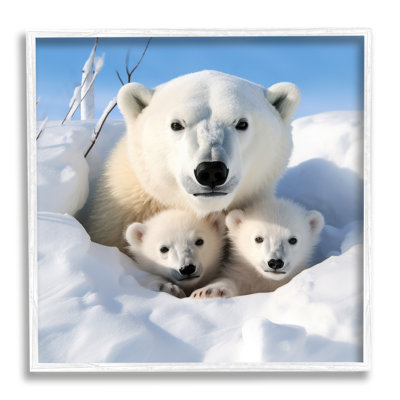 " Peeking Polar Bear & Cubs " by Ray Powers