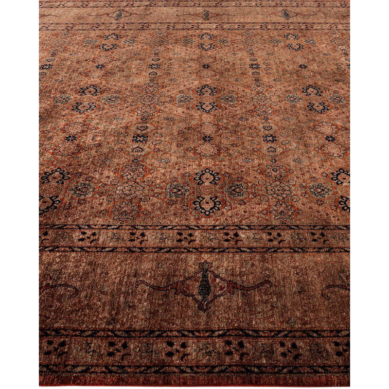 Yovela One-of-a-Kind Large Brown Hand-Knotted Wool Area Rug