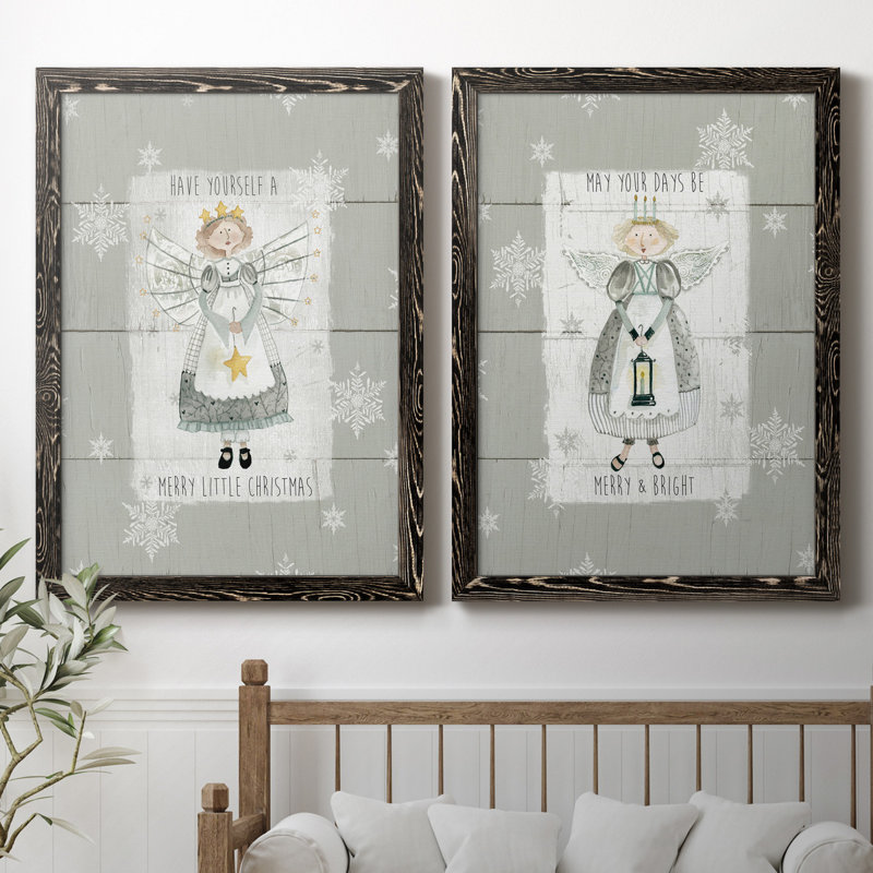 «Merry Little Christmas», ensemble de 2 reproductions d'art, H 31,5 po x l 47 po x P 1,5 po, H 31,5 po x l 47 po x P 1,5 po