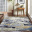 Emely Hand Knotted Wool Abstract Area Rug in Blue-1228359581