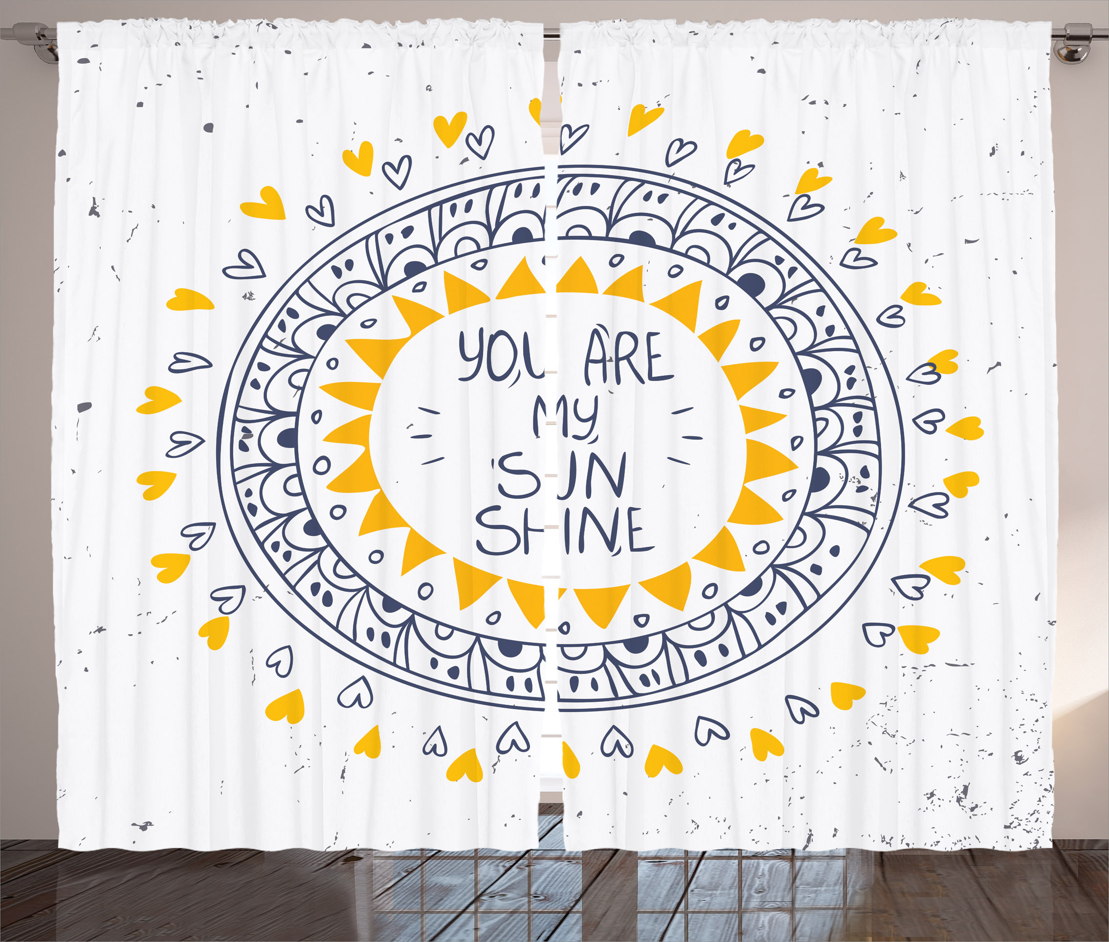 East Urban Home Aztec Circle Quotes Decor Graphic Print and Text Semi-Sheer  Rod Pocket Curtain Panels | Wayfair, image size:2268x1926