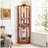 Modern Lighted Glass Display Cabinet with Adjustable Shelves-813185956