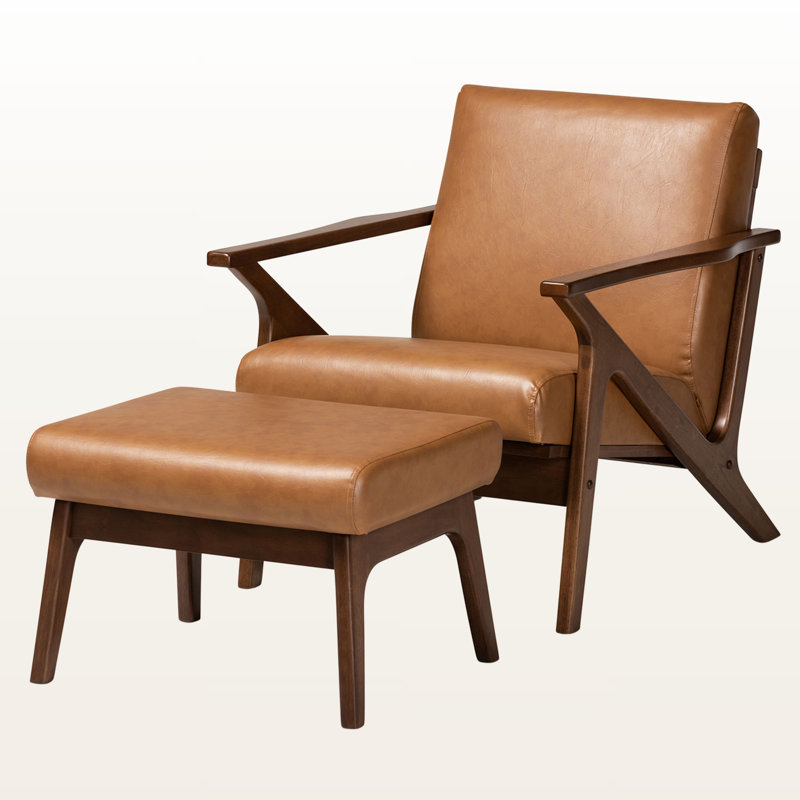 Ensemble de chaises longues 2 pièces Affinity Mid-Century en brun, H 29,47 po x l 27,74 po x P 32,9 po Affinity, Noyer brun