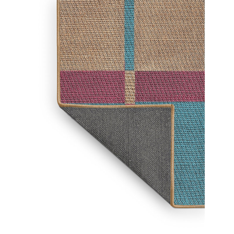 Tapis gris motif/rose/bleu, Rectangle 2 pi x 5 pi