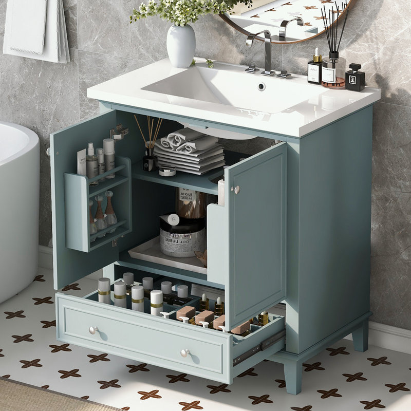 Rangement pour salle de bain Berdyne, Vert