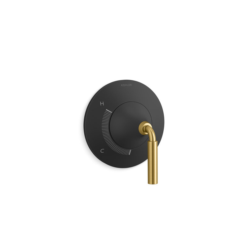 Tone Rite-Temp Pressure-Balancing Valve Trim, Matte Black Moderne Brass