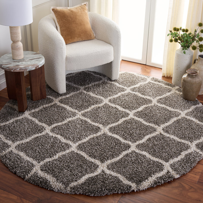Tapis à poils longs Darrol Hudson, Rond 7 pi