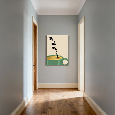 «Coffee Splash Silhouette», ensemble de 1 reproduction d'art sur toile tendue sur toile