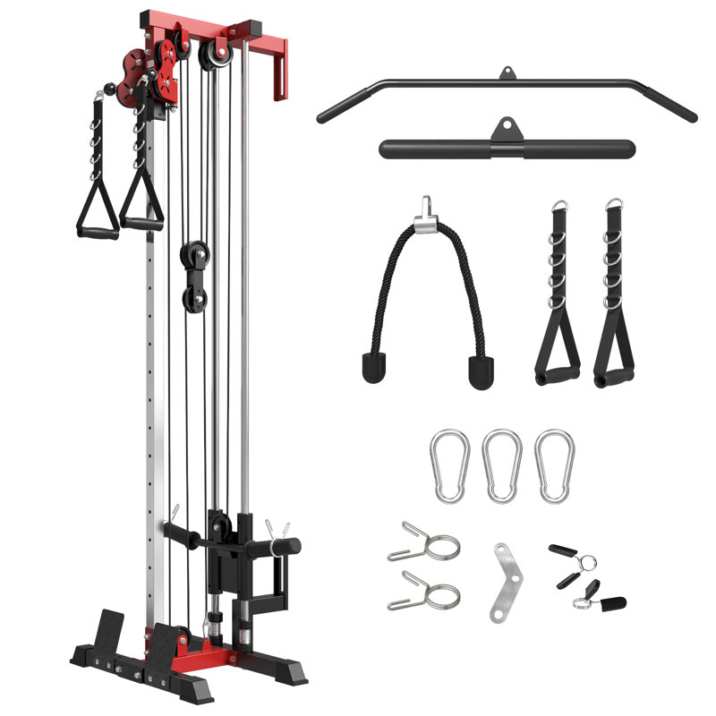 Machine à câble Mikolo, conception murale, poulies doubles et 17 réglages de hauteur pour la salle de gym à domicile