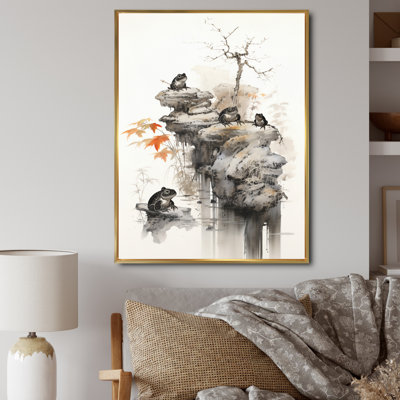 «N art Asian Frog Toads II», impression sur toile encadrée