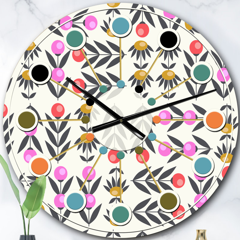 Horloge murale rétro Mid-Century, Surdimensionné