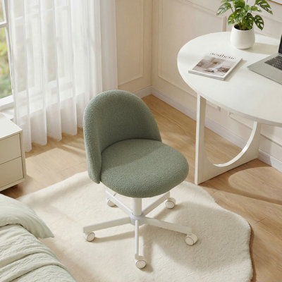 Petit fauteuil de bureau ergonomique en molleton Modern Teddy