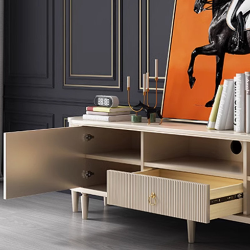 Meuble télé en bois massif léger et luxueux, L 94,48 po