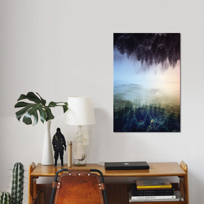 « retournée forest », reproduction d’impression sur toile tendue, H 26 po x l 18 po x P 1,5 po, Toile avec cadre noir