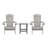 All-Weather Poly Resin Folding Adirondack Chairs with Side Table