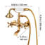 Clawfoot Tub Faucet, Wall Mount Bathtub Faucets with Handheld Shower, Vintage Brushed Gold Clawfoot Tub Filler Faucet Shower Kit with Adjustable Swing Arms & 360° Rotation Spout for Bathtubs-331857166