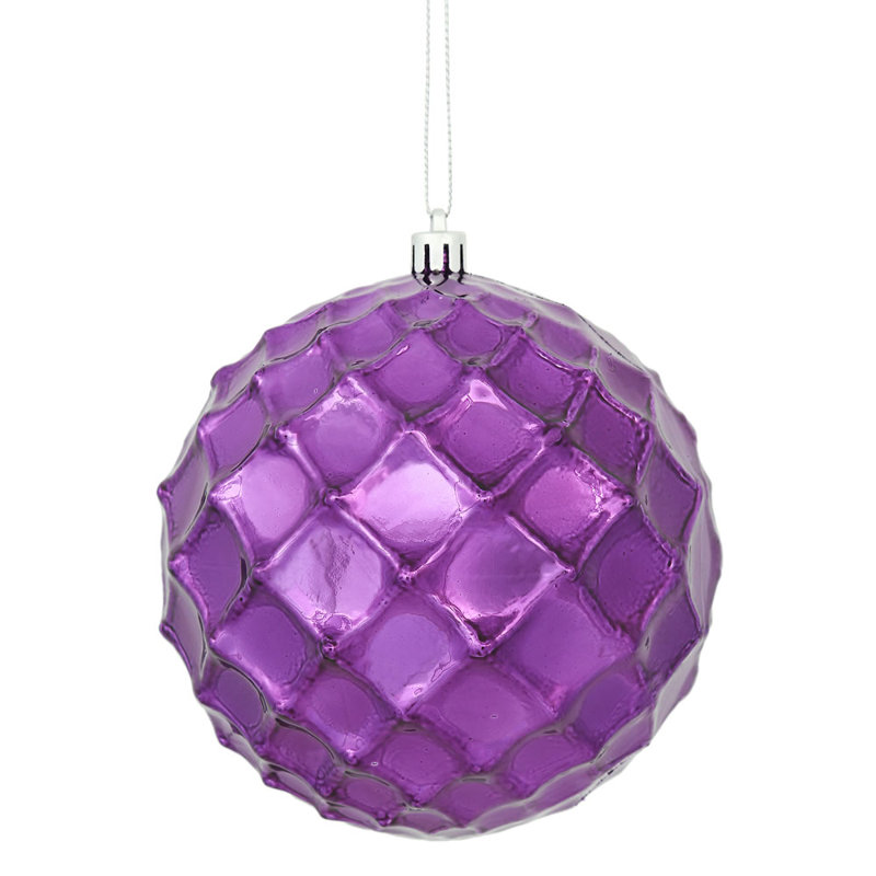 Shiny Diamond Bauble Christmas Ornament, Plum, 4
