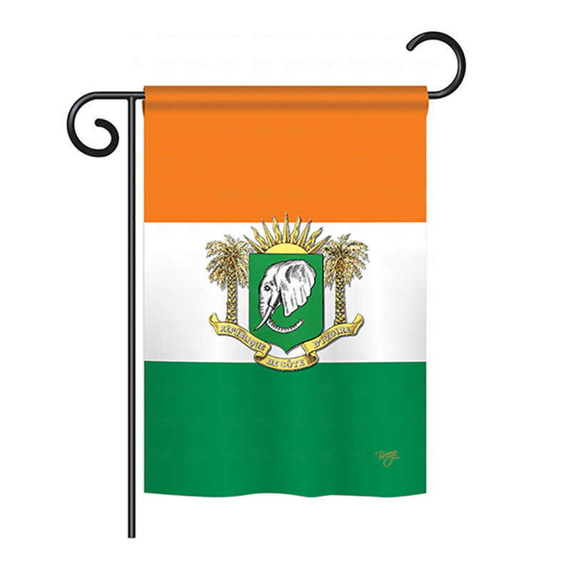 Drapeau maison ivoire 2 côtés ivoire coast, H 18,5 po x l 13 po