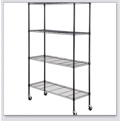 Heavy Duty 4-Tier Adjustable Storage Shelving Unit with Wheels, 700 lbs Capacity, Ideal for Garage and Warehouse Organization