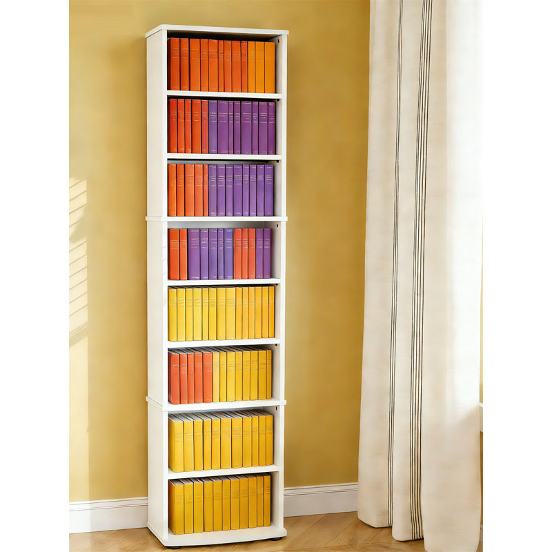 8-Tier Adjustable CD & DVD Storage Stand Tower, White