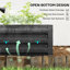 Lit de jardin surélevé galvanisé 95 po x 36 po x 12 po, boîte à fleurs en métal à fond ouvert pour fleurs, herbes et plantes grasses, noir