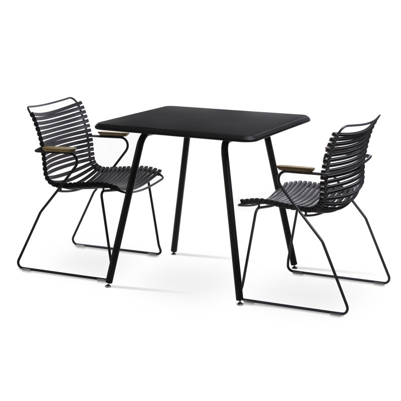 Table d'extérieur en métal Alanya, Noir