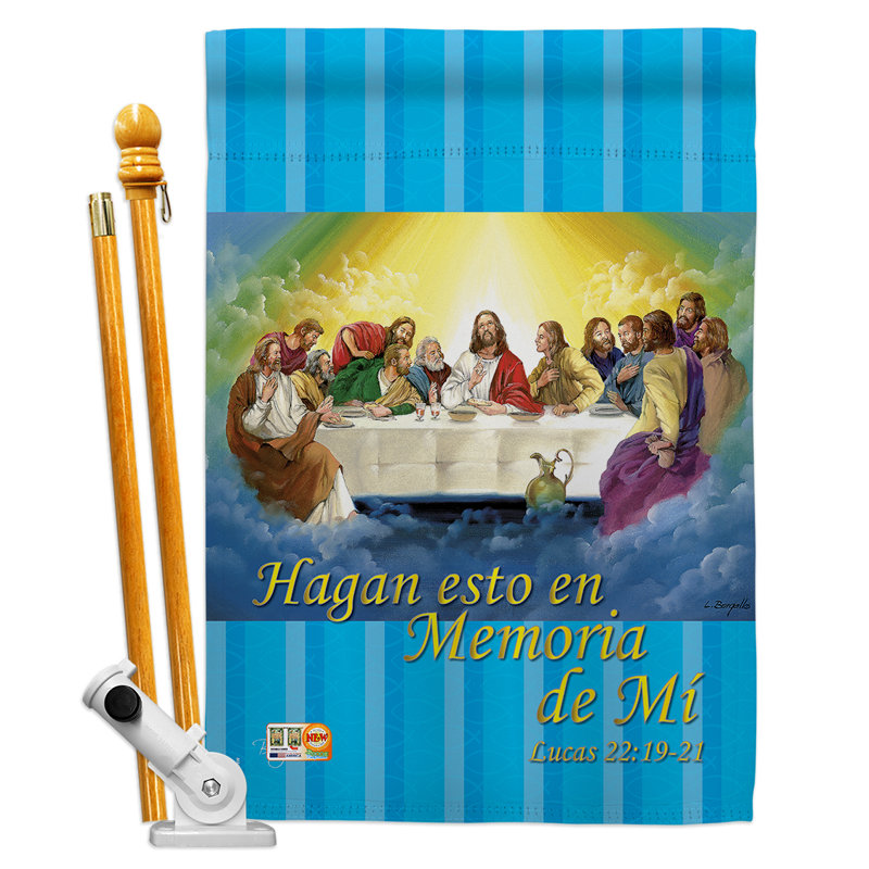 40 x 28 po en polyester à 2 côtés la ultima cena ensemble de drapeau