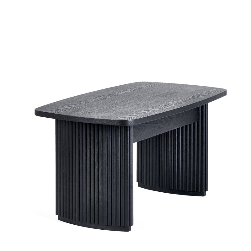 Auman Fluted Compact Coffee Table, Black