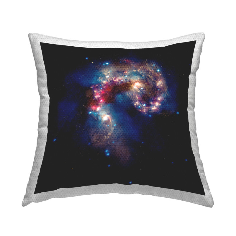 Vivid Nebula Galaxy Printed Outdoor Throw Pillow Design by Wild Apple Portfolio