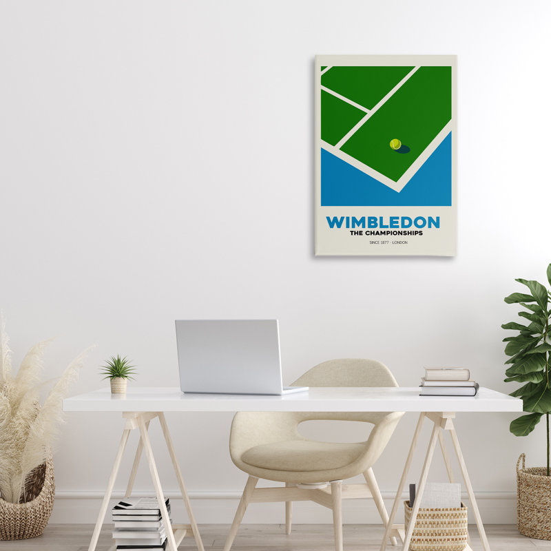 Toile de court de tennis Wimbledon, design par Andreas Magnusson, H 24 po x l 16 po