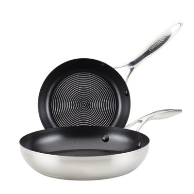 Circulon Stainless Steel Frying Pan Set with SteelShield Hybrid Stainless Nonstick, 2-piece