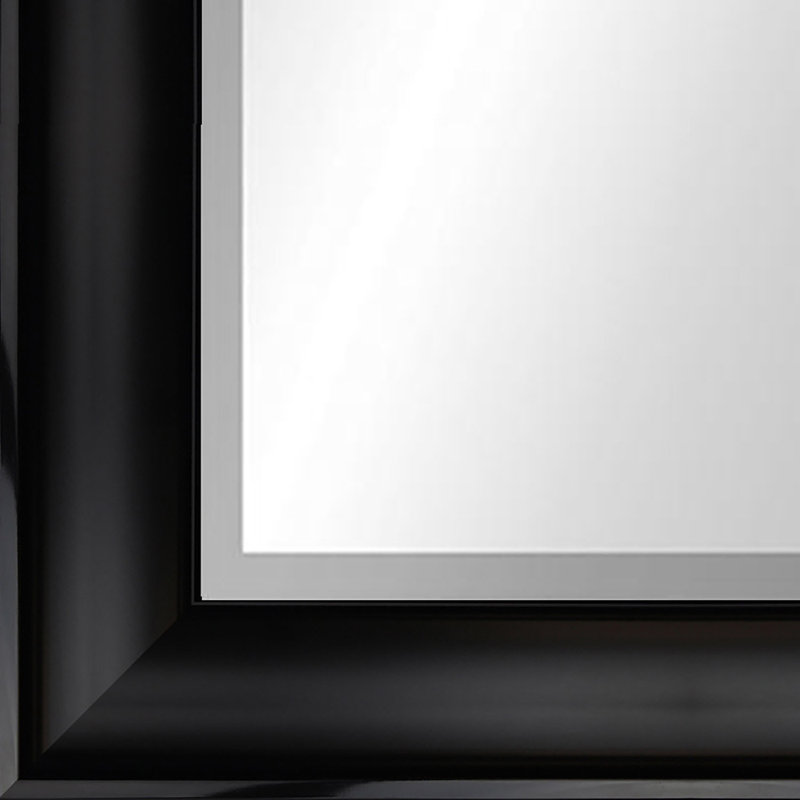 Metropolis Flat Mirror, Matte Black, 42" x 30"