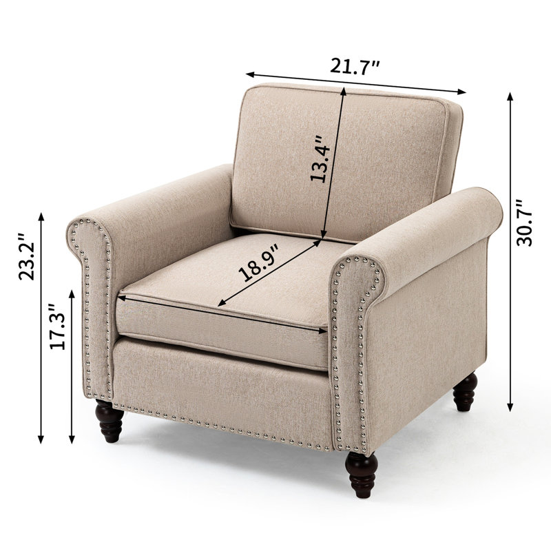 Chaise d'appoint Modern Living P 23,31 po, H 31,21 po, L 46,49 lb