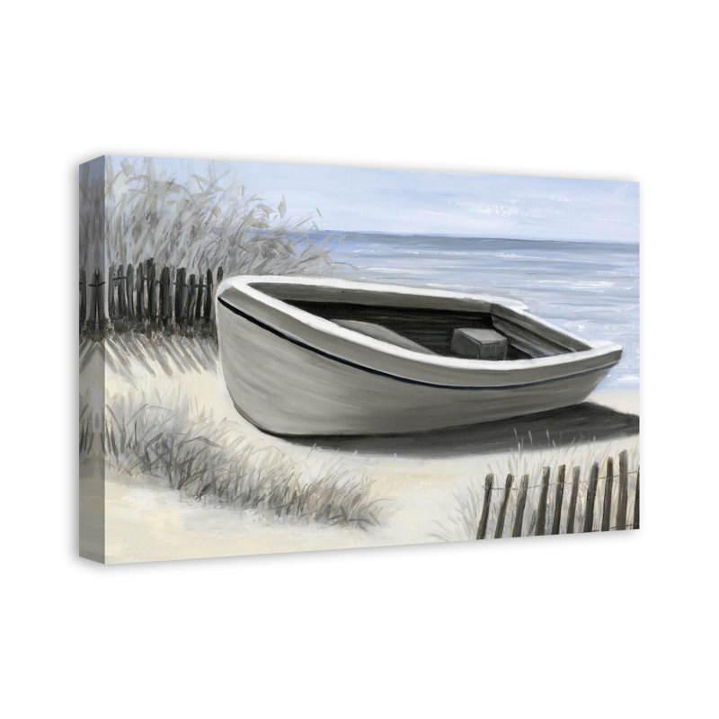 Bateau rivé - Peinture sur toile, Toile tendue, H 16 po x l 24 po x P 1,25 po