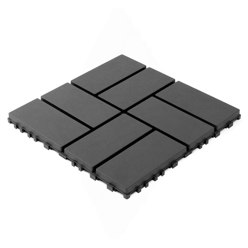 Plastic Interlocking Deck Tiles, Gray