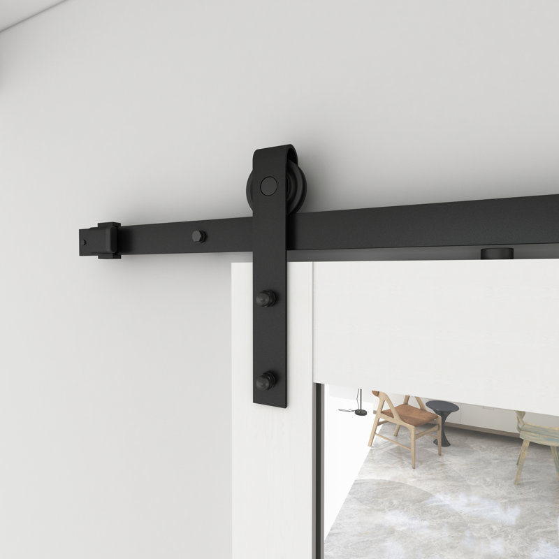 Sliding Mirror Barn Door with Hardware Kit and Door Handle, White