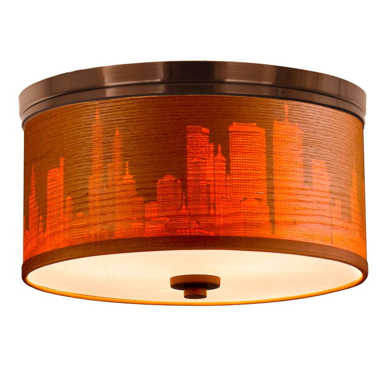 Juhasz Wood Flush Mount, Brulee, Nickel