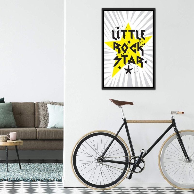 Décoration murale Little Rock I Kids, H 40 po x l 26 po x P 1,5 po, Toile avec cadre noir patiné